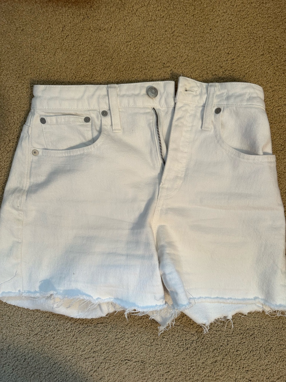 Madewell Curvy High-Rise Denim Shorts - White